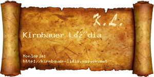 Kirnbauer Lídia névjegykártya